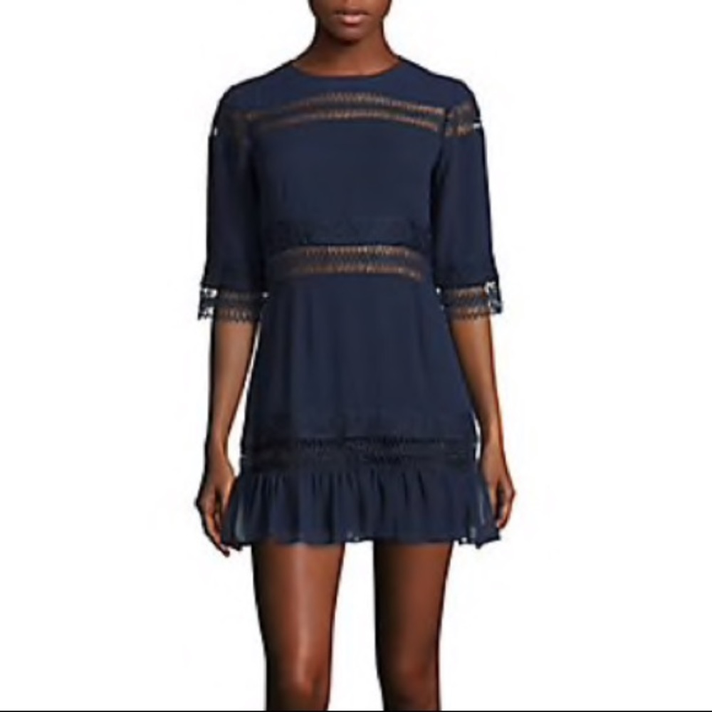 Deep indigo peek a boo dress.
